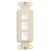 QuickPort Decora Insert, 3-Port, Light Almond