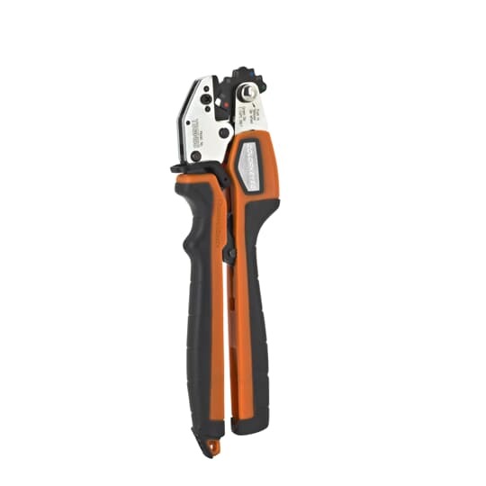 Ratcheting Compression Crimp Tool - 5 Nested Indexing Die with Die Code Embossing, Installs Copper and Aluminum Lugs, Splices, C-Taps, and Pigtails, Wire Ranges #8-#2AWG CU, #10-#6AWG AL