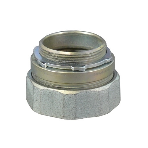 Concrete tight Compression Connector, 3-1/2 inch, Malleable Iron, Male Threaded x Compression