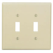 2-Gang Toggle Switch Wallplate, Midway Size, Light Almond