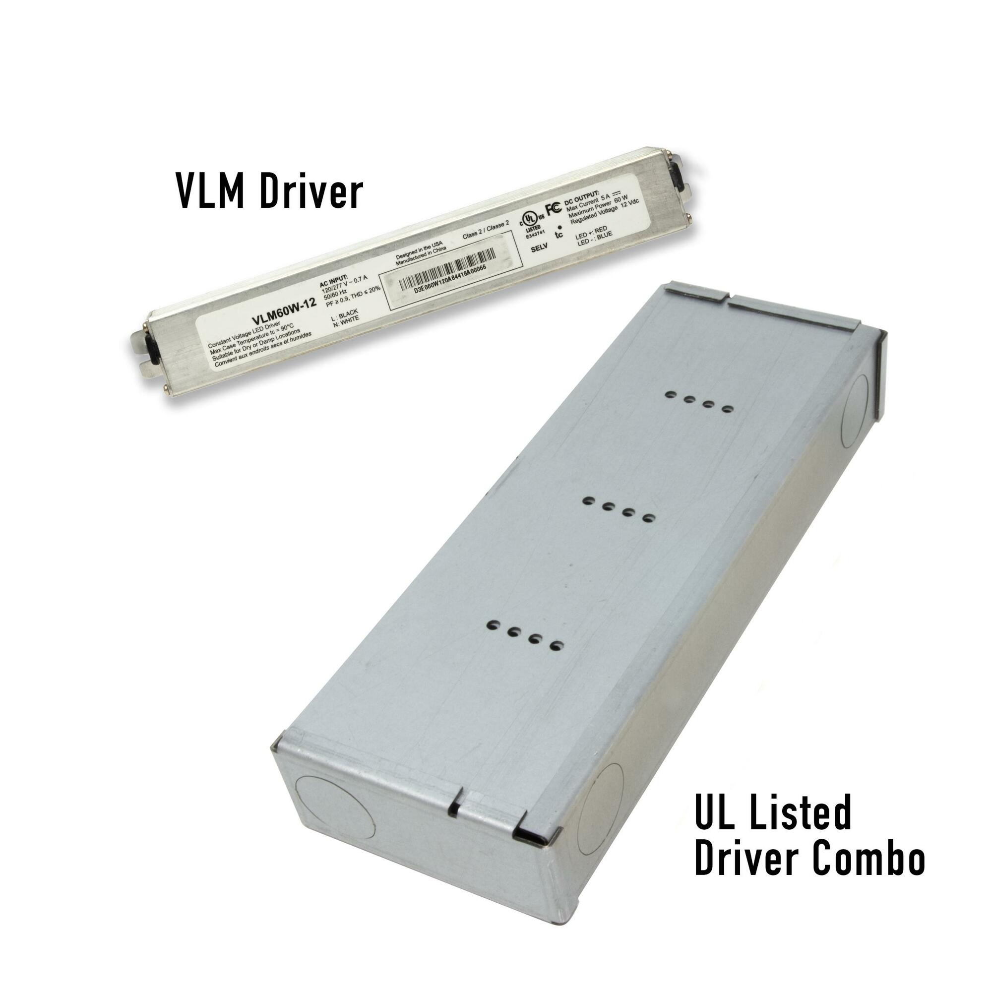 LO-PRO Mini LED driver junction box & driver combo, 24V 60W VLM