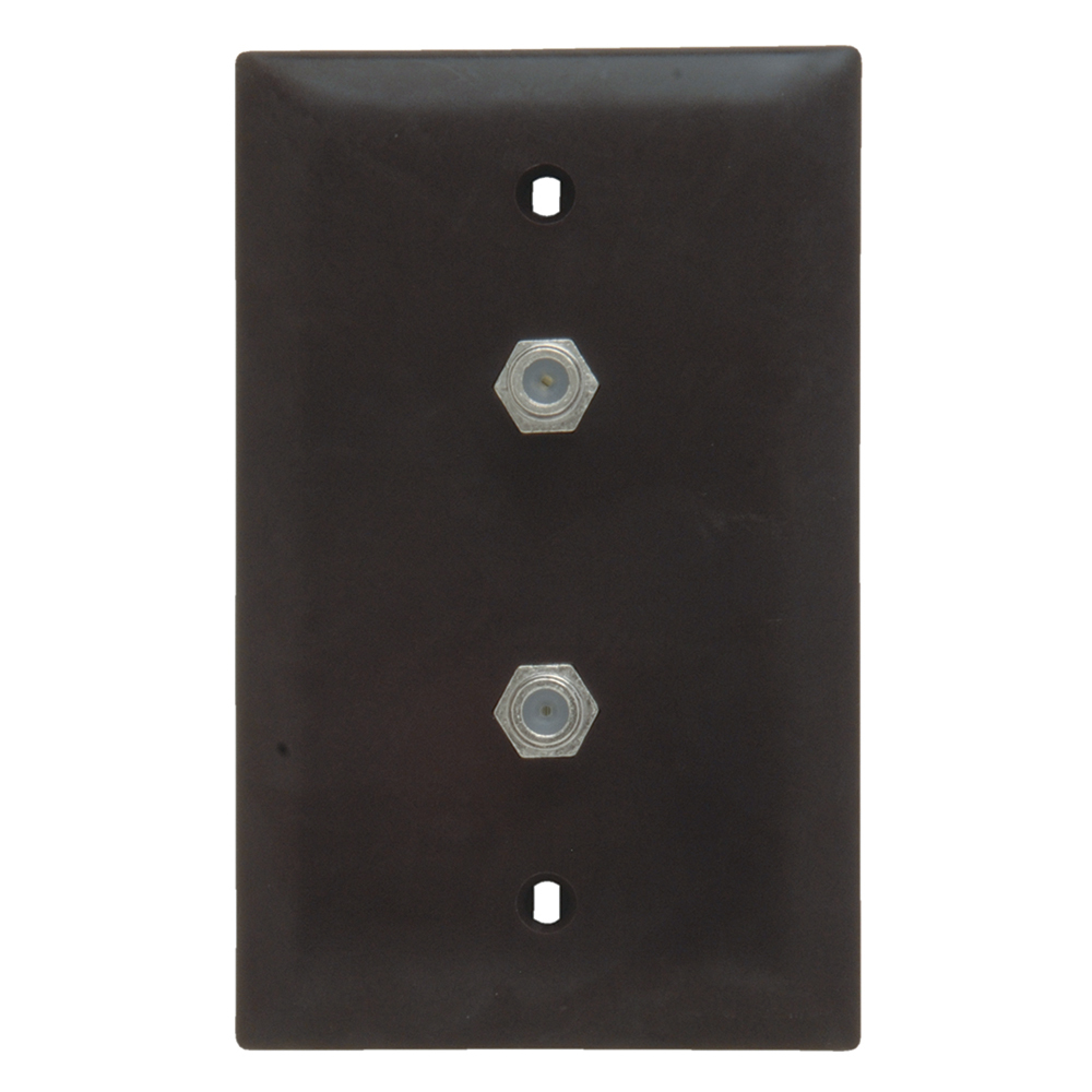 Dual 1 GHz F-Coupler Wall Plate, Black (M10)