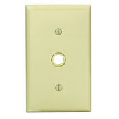 1-Gang 0.406 Inch Hole Device Telephone/Cable Wallplate, Standard Size, Thermoplastic Nylon, Strap Mount, Black