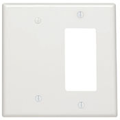 2-Gang 1-Blank 1-Decora/GFCI Device Combination Wallplate, Midway Size, Thermoset, Ivory