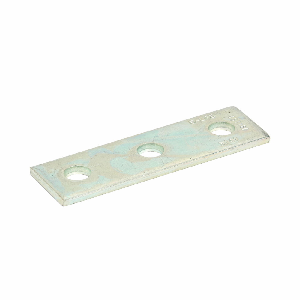Eaton B-Line series splice plate, 0.23" H x 5.37" L x 1.62" W, Steel, Electro-plated, 1/4" Gauge