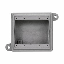 Eaton Crouse-Hinds series Condulet FD blank device box, Deep, Feraloy iron alloy, Two-gang, Takes one two-gang cover