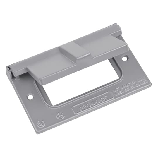 Single Gang Weatherproof Receptacle Cover, Bronze, Zinc Alloy, 1 GFI Receptacle Horizontal, Device Mount