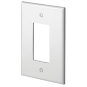 1-Gang Decora GFCI Device Decora, Wallplate, Oversized, Thermoset, Device Mount, White