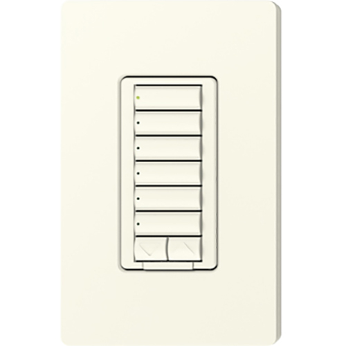 Lutron RadioRA 2 seeTouch Wall Mount Designer Keypad, 6 Button with Raise/Lower - Biscuit