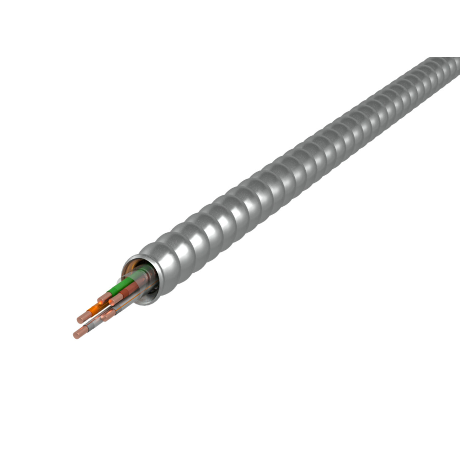 S10-3/10-3/12-1 BK RD BE 3WE GN MC Plus Lite, Plain Interlocked Aluminum Armor , 1000' Reel, Type MC - Neutral Per Phase