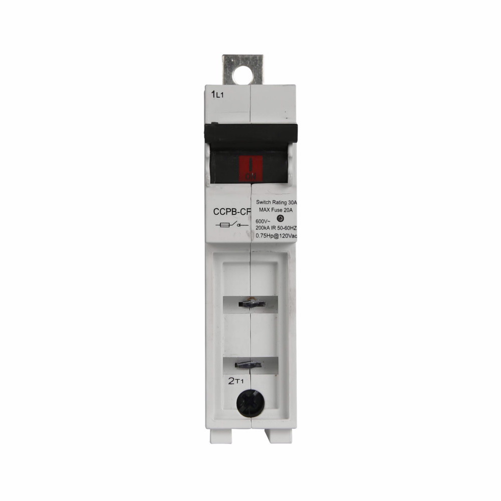 Eaton Bussmann series CCPB UL98 fusible disconnect, Finger Safe, Lock-On provision, 600V, 15A, UL98 fusible disconnect, Single-pole, Class CF, 200KA