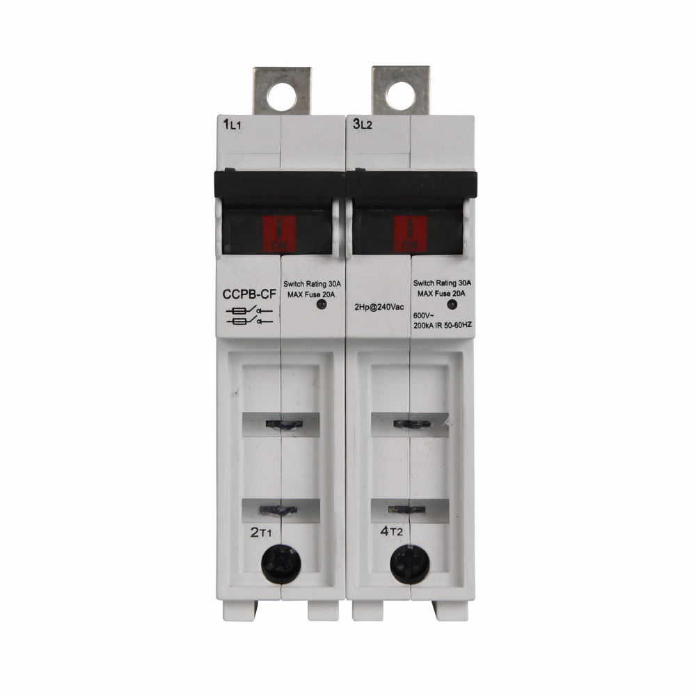 Eaton Bussmann series CCPB UL98 fusible disconnect, Finger Safe, Lock-On provision, 600V, 30A, UL98 fusible disconnect, Two-pole, Class CF, 200KA