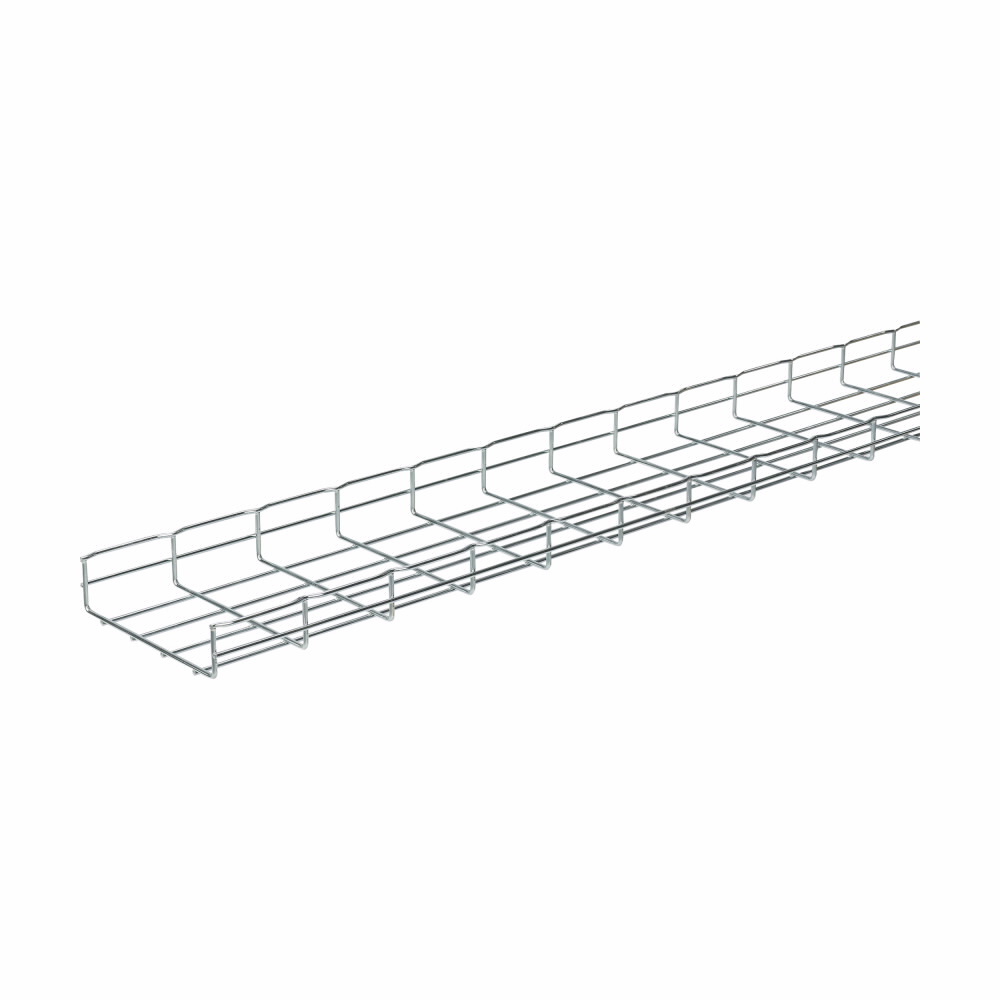 Eaton B-Line series Flextray 2" deep straight section, Electroplated zinc galvanized, Steel, 4.3" actual area inside tray, 2"deep flex tray