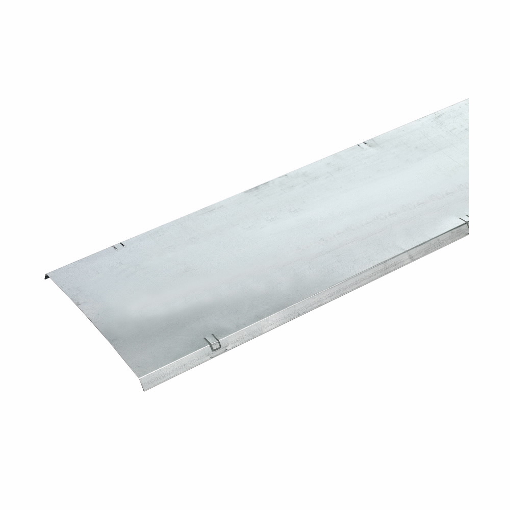 Eaton B-Line series Flextray cover, Pre-galvanized zinc finish, Steel, Easy bend-over tabs secure cover to trays, 4"X 118"flextray covers