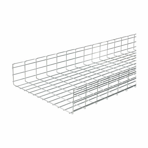 Eaton B-Line series Flextray 6" deep straight section, Electroplated zinc galvanized, Steel, 107.3" actual area inside tray, 6"deep flex tray
