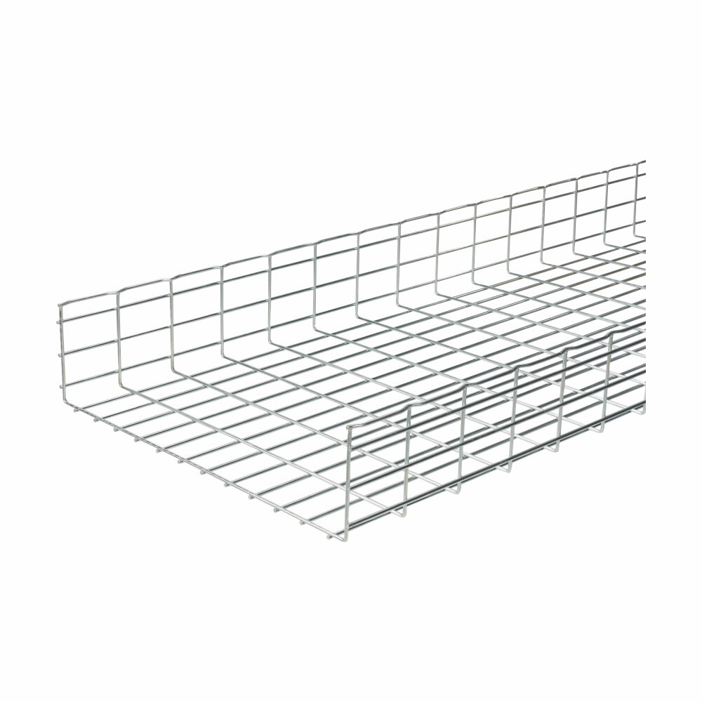 Eaton B-Line series Flextray 6" deep straight section, Electroplated zinc galvanized, Steel, 47.5" actual area inside tray, 6"deep flex tray