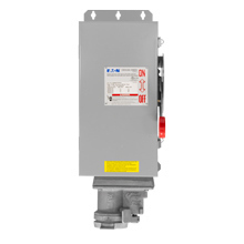 Eaton Crouse-Hinds series Arktite WSRD interlocked receptacle with enclosed safety disconnect switch, 60A, Three-wire, four-pole, Brass contacts, Solid door, Fused, Style 2, Cutler-Hammer, 304 stainless steel, Spring door, 480/600 Vac