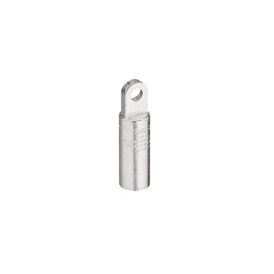 15/25/35kV 600 Amp Series Deadbreak Compression Lug  (Tin-Plated Aluminum).  Conductor Size AWG Compressed/Stranded 2/0, Compacted/Solid 3/0 /mmSquared Compact 70.  Length 5.94 inches.  Diameter 1.38 Inches.  1-Hole Pad, .50 inch Thick.  Hole Size .688 inch Diameter.