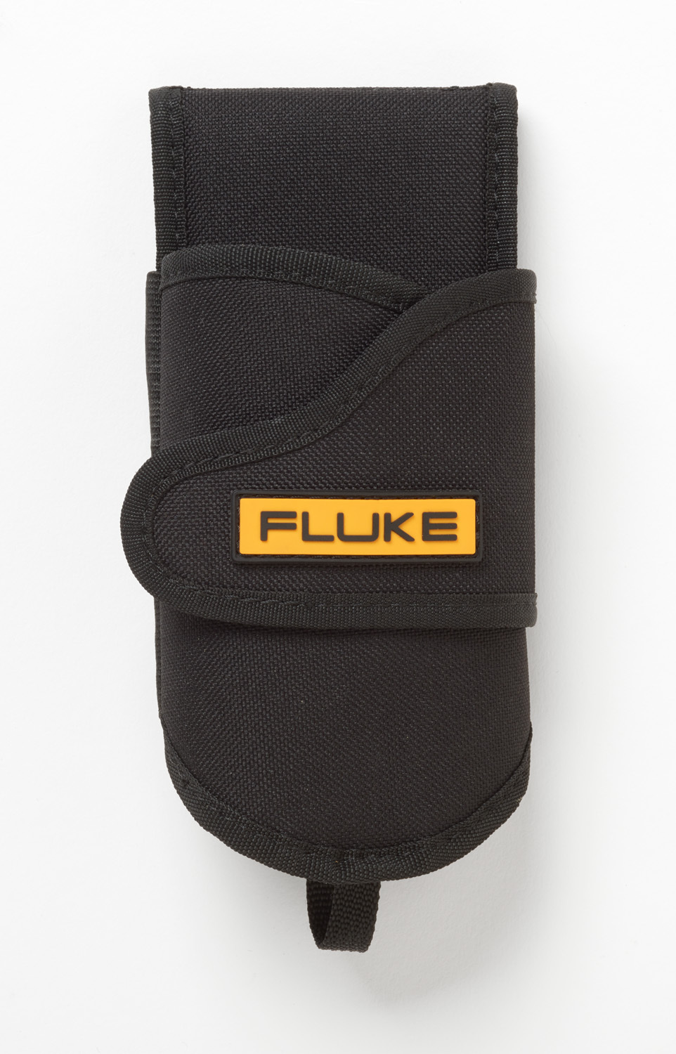 Rugged fabric holster that includes a built-in belt loop for securing your tool, and a flap for holding your test leads.
