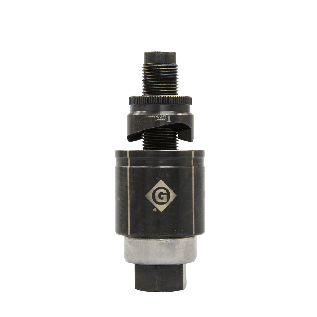 Unique punch profile splits slugs allowing for easy slug removal.  Knurled edge for better grip.  Laser markings for quick part identification.  Alignment markings for improved accuracy.  Punch and die Made in USA.  Replaces 7211BB-1