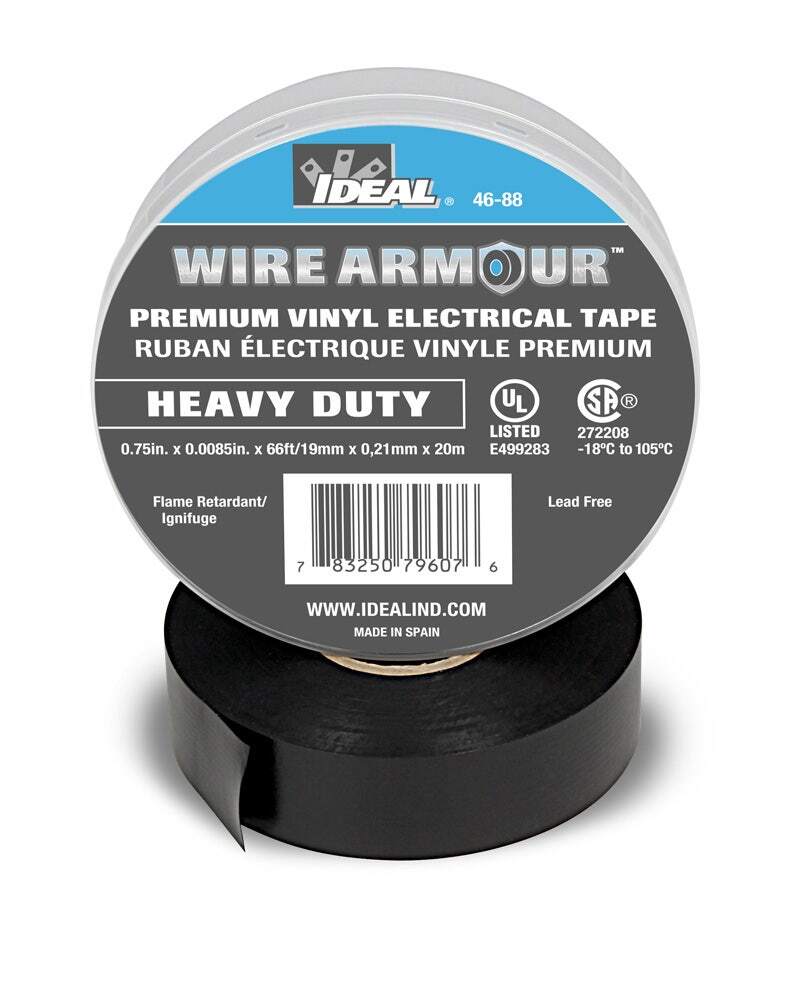 Vinyl Electrical Tape, Black, 3/4" X 66'