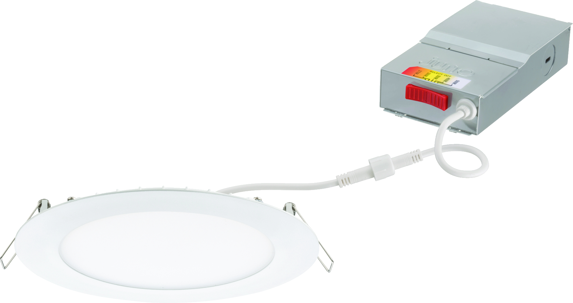 WF6 SWW5 90CRI MW M6 6 inch Wafer LED Recessed Downlight, Switchable CCT, White