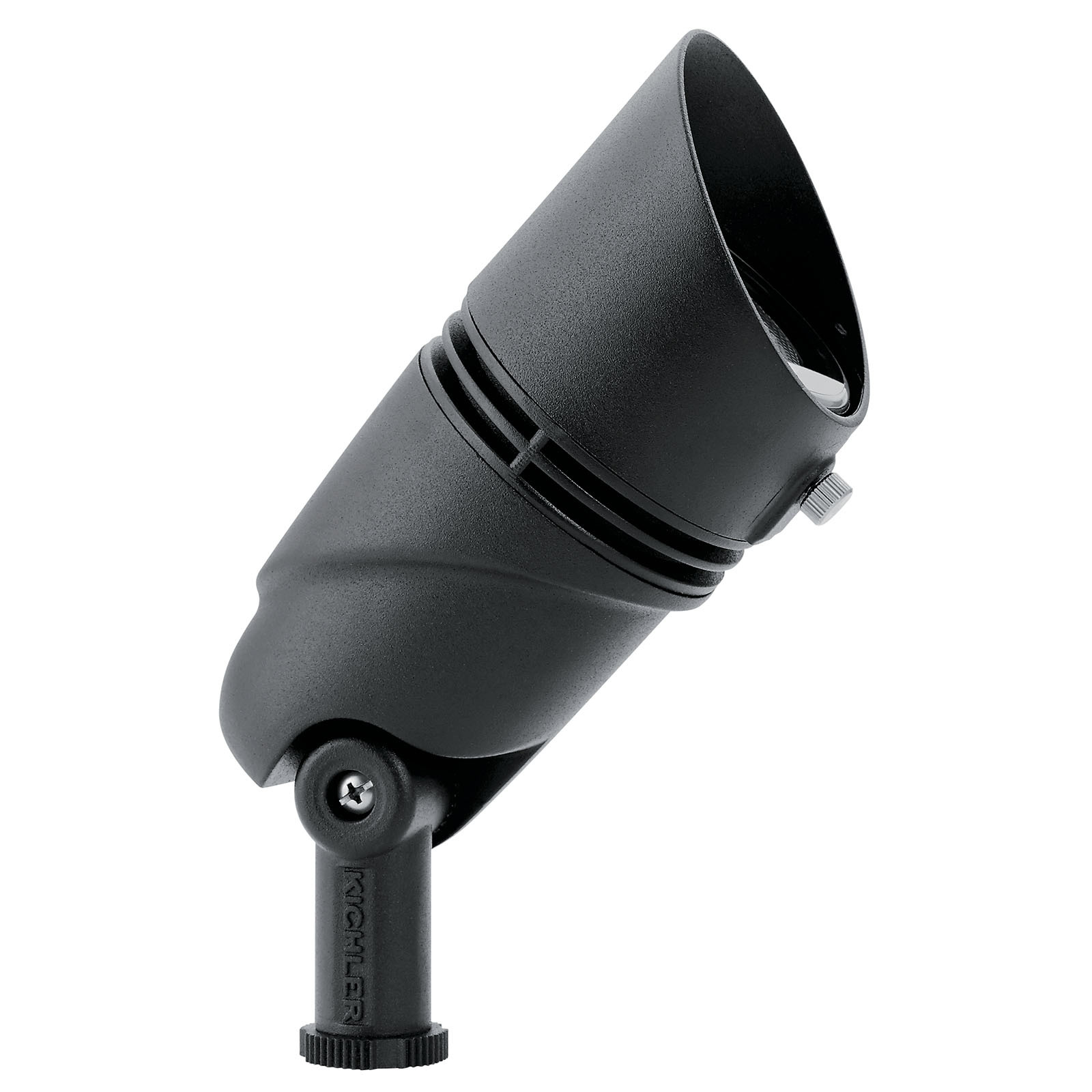 12V with Variable Lumen Output  ( VLO ) that allows you to easily switch between three lumen outputs (400, 600, 835 lumens) without mechanically adjusting the settings on the fixture. The adjustable lumen large accent 60 degree wide flood, 2700K spot light in textured black (BKT) is an integrated, fully sealed LED fixture that features 6,000 volt surge protection. Featuring custom optics that assures no halos or scallops to deliver superb center-to-edge uniformity for clean, clear light.