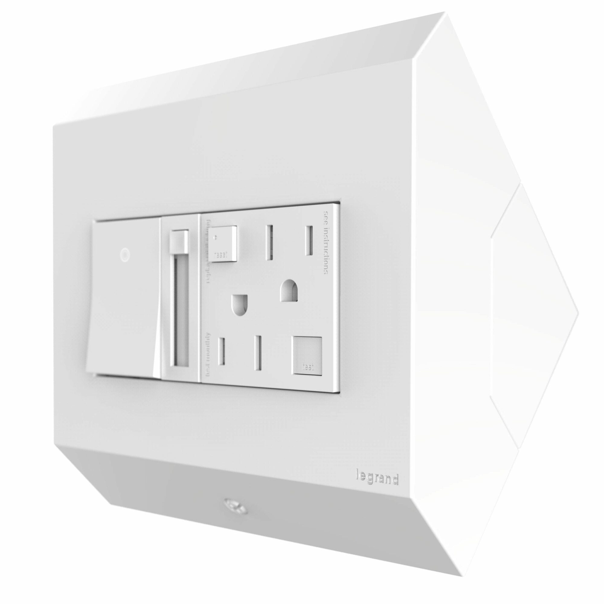 ADORNE WHT CTL BOX 2 W/DIMMER-GFCI