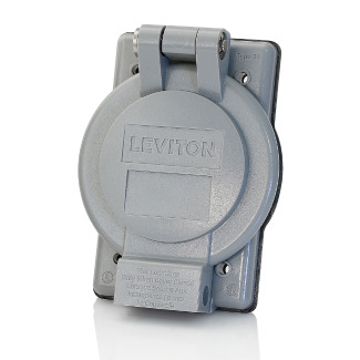 1-Gang Weatherproof Cover for 50 Amp Flanged Inlets & Outlets Mounted Behind Panel, 3Inch Diameter, Panel Mount, Industrial Grade, IP64, NEMA 3R, Vertical Self Closing Lid - GRAY