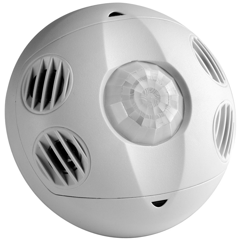 Occupancy Sensor, Ceiling Mounted, Multi-technology, 24VDC, 25ma Power Consumption, 2000 Sq Ft, 180 Degree (Major Motion:  PIR: 20' Radius, U/S: 23'L x 23'W Minor Motion: U/S: 17'L x 17'W), Red LED=PIR, Green LED=U/S, Auto Adapting, Walk-through, Time Delay 30s-30m, Test Mode (6s Time Delay For 15m With Auto Exit), Connect Gray Wire For Photocell Ambient Light Hold-off.