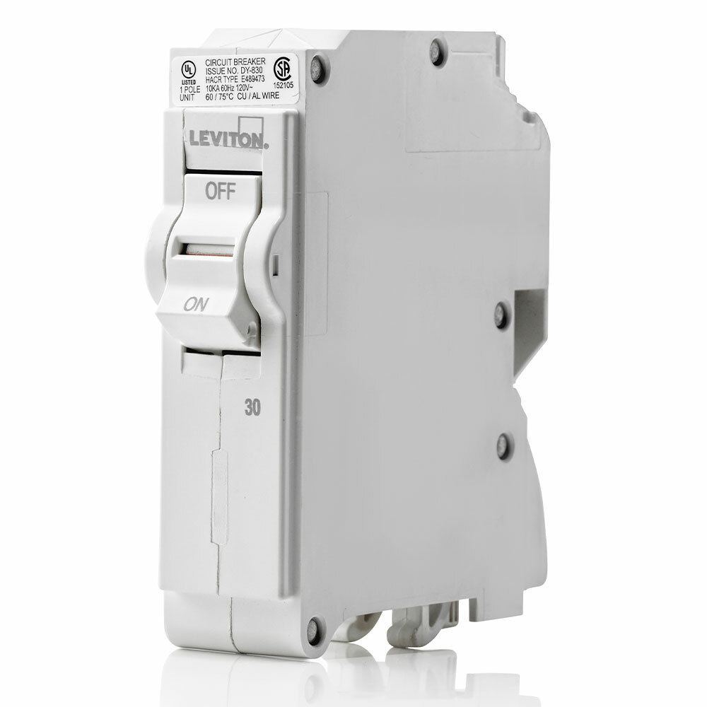 Branch Circuit Breaker, Standard 1-Pole 30A 120V, 10Ka Interrupt Rating