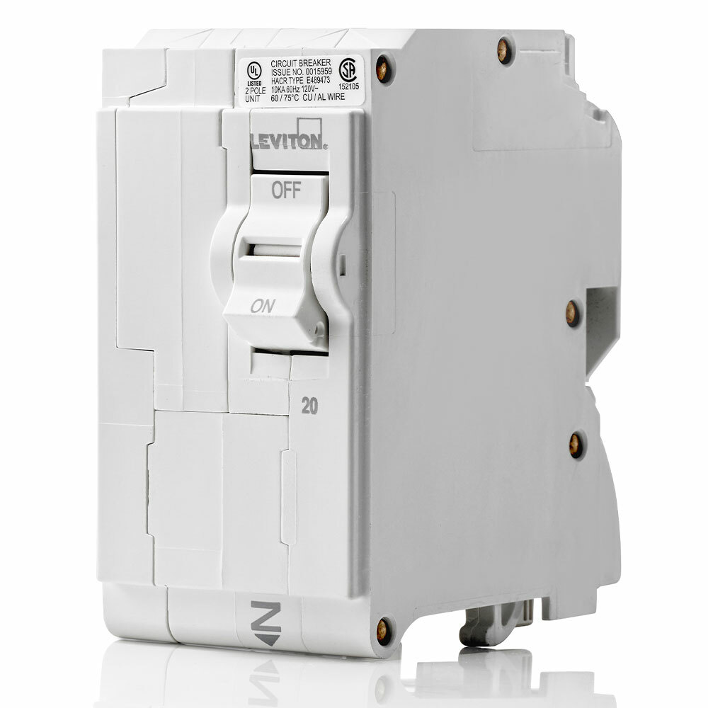 Branch Circuit Breaker, Standard 2-Pole 20A 120/240V, 10Ka Interrupt Rating