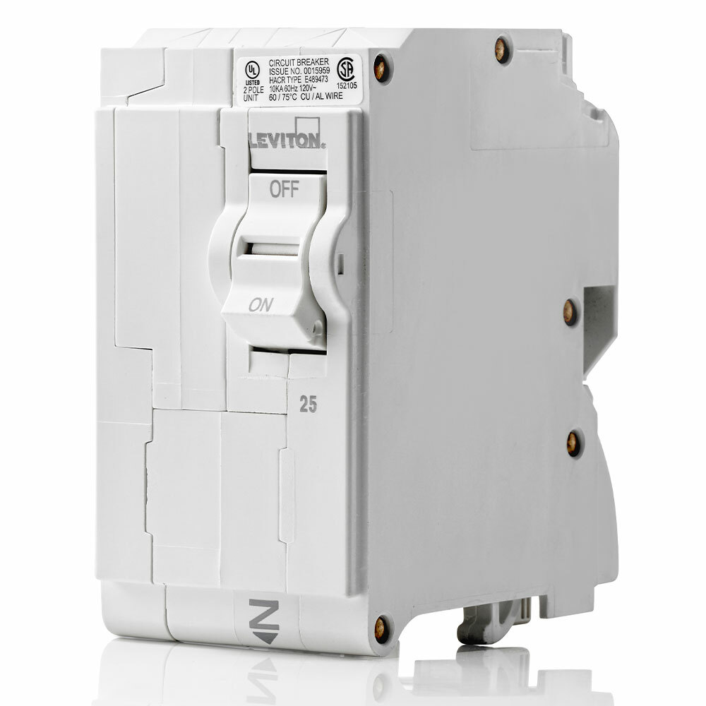 Branch Circuit Breaker, Standard 2-Pole 25A 120/240V, 10Ka Interrupt Rating