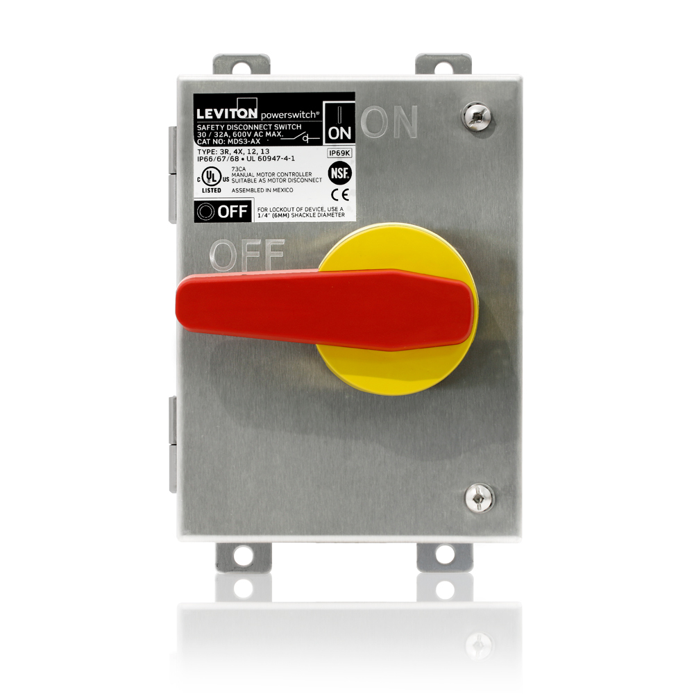 30 Amp Non-Fused PowerSwitch Stainless Steel Disconnect Switch, 600 Volt, Type 304 Non-Magnetic Stainless Steel Enclosure