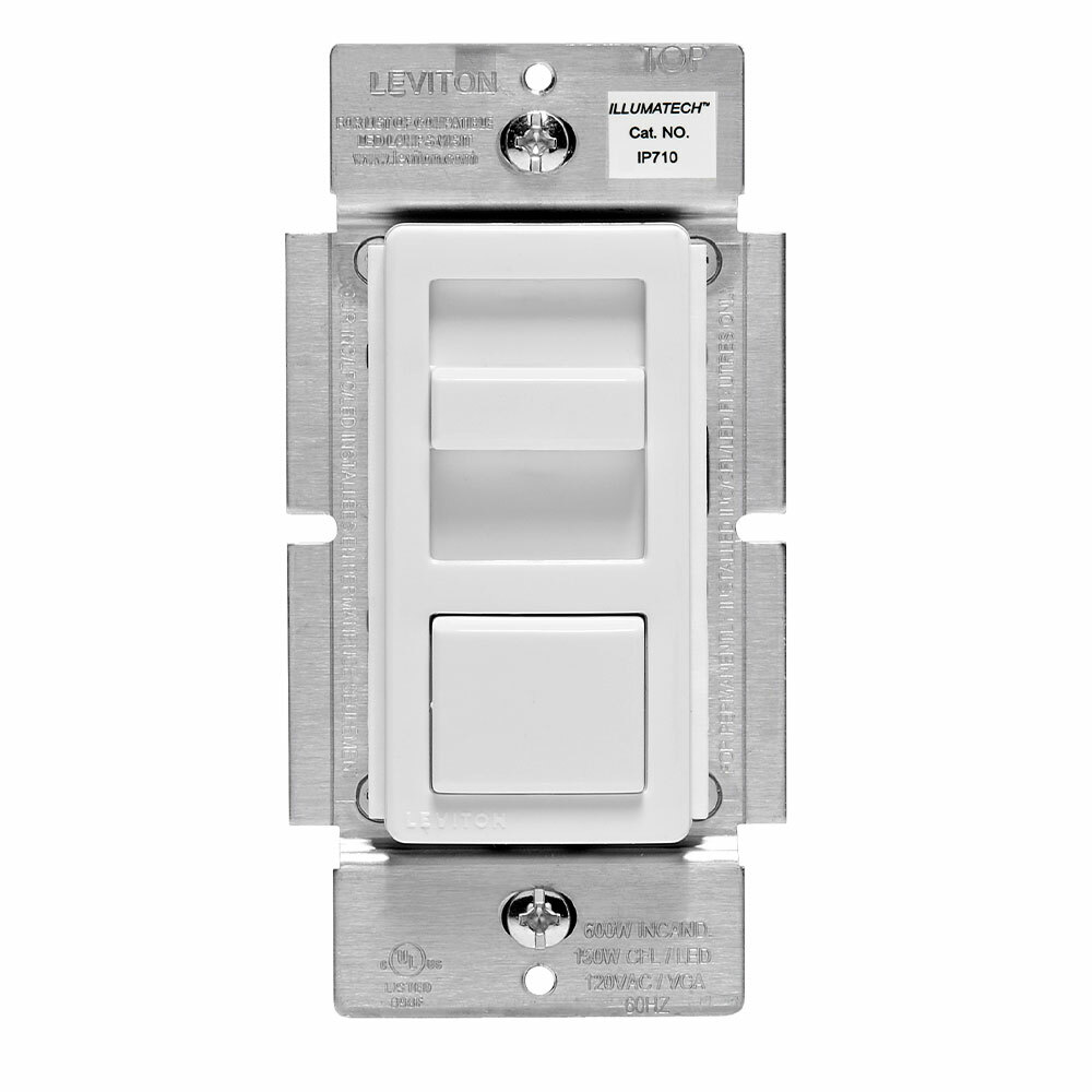 ILLUMATECH PRESET SLIDE DIMMER, SINGLE POLE/3-WAY,1200VA-120VAC, 1500VA-277VAC, 0-10V LOW VOLTAGE LED