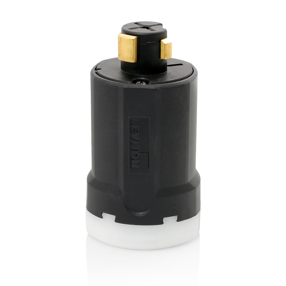 Locking Plug, 30 Amp, 600 VAC - 20 Amp, 250 VDC, 3-Pole, 4-Wire, Grounding- Black