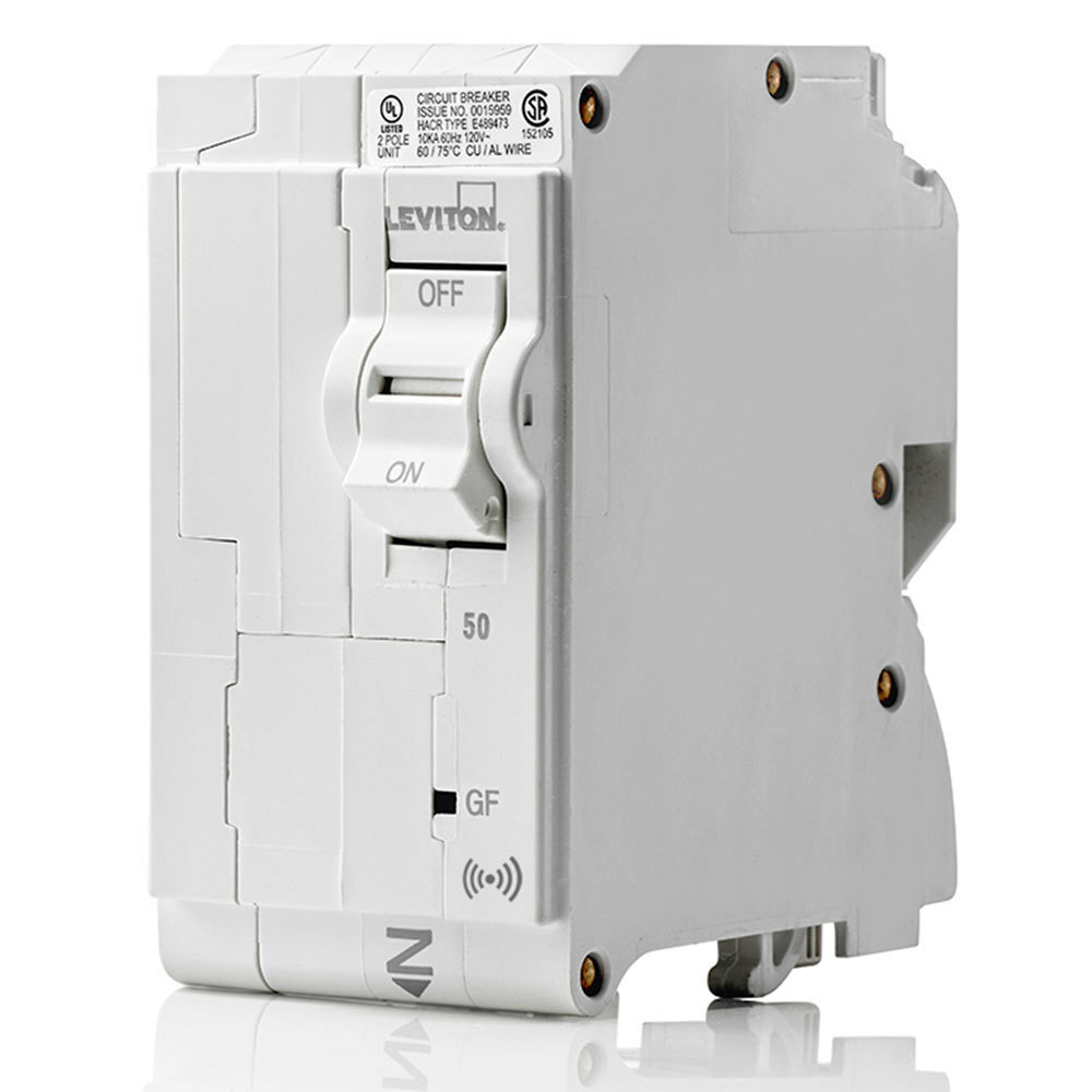 Smart Branch Circuit Breaker, GFPE 2-Pole 50A 120/240V, 10KA Interrupt Rating