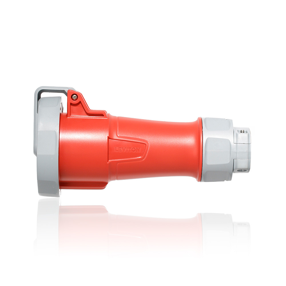 30 Amp, 480 Volt 3-Phase, 3P, 4W, LEV Series North American-Rated IEC 60309-1 & 60309-2 Pin & Sleeve Connector, Industrial Grade, IP66-IP67-IP68-IP69K, Watertight - Red