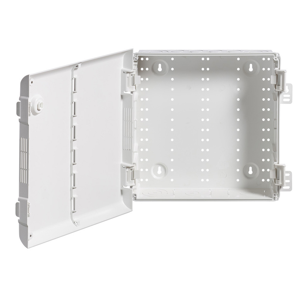 14 " Wireless Structured Media Enclosure with Vented Hinged Door, Plastic, White