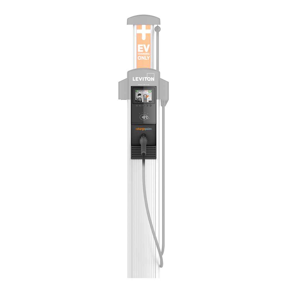 CPHU1 Evr-Green Single Head Unit, For Use With Evr-Green 4000 Level 2 Networked Public Use Charging Stations, 208/240 V AC, 30 A, 7.2 kW, Universal LTE Terminal, Wall Mount
