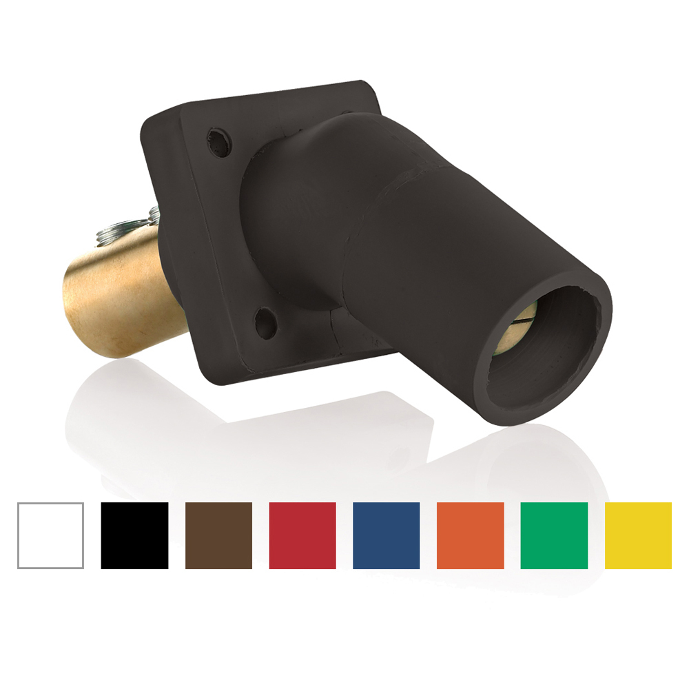 16 SERIES SINGLE POLE CAM TYPE MALE PANEL RECEPTACLE, 45 DEGREE, TAPER NOSE DOUBL SET SCREW, COF ORANGE, 600 VOLTS, RATED UP TO 400 AMPS CONTINUOUS, CABLE RANGE 2/0-4/0,