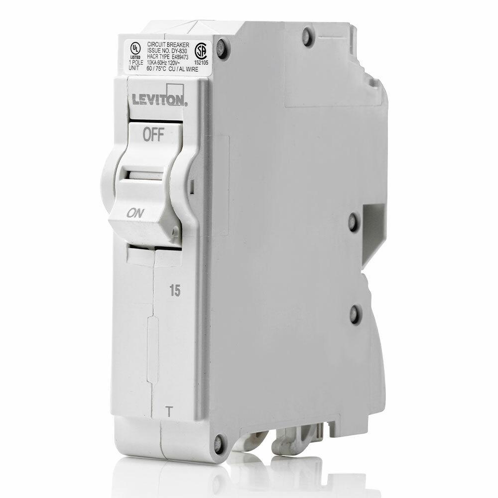 TM BRANCH CIRCUIT BREAKER STANDARD 1-POLE 15A 120V. 10KA INTERRUPT RATING. W/ INSTRUCTION SHEET
