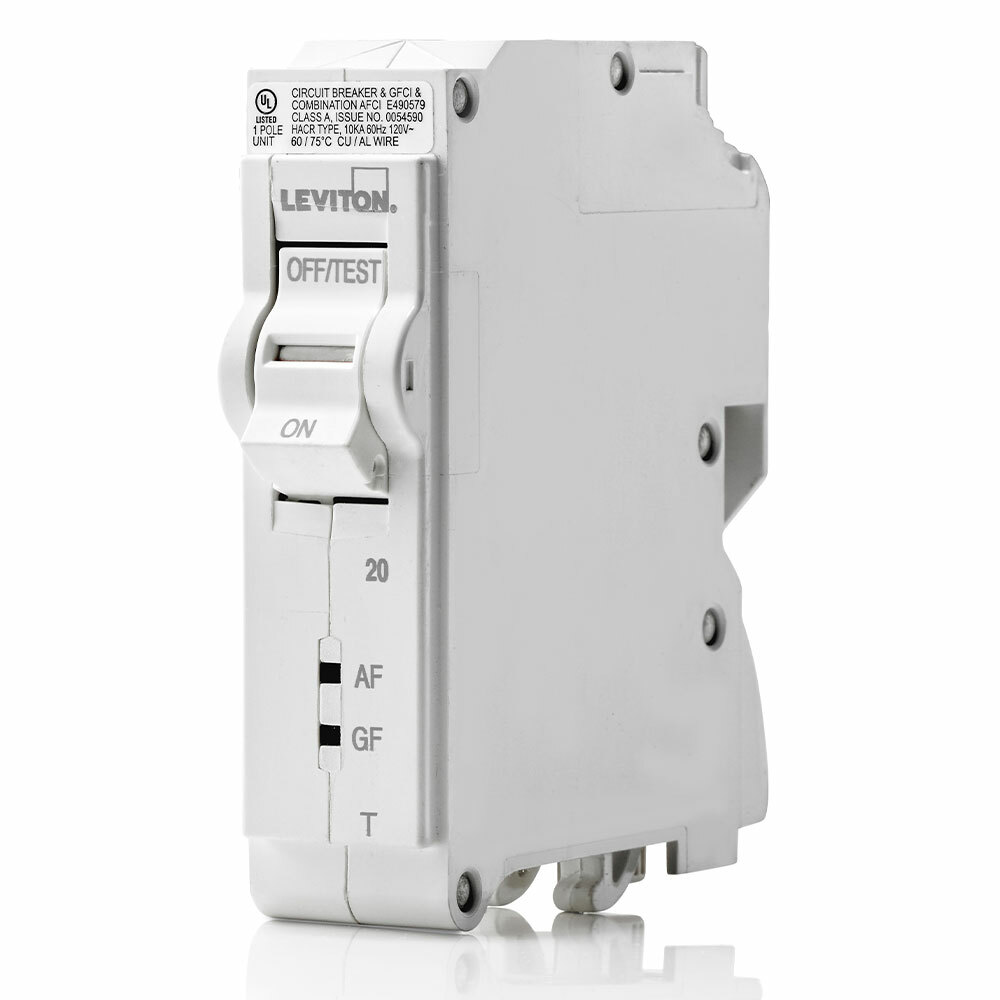 TM BRANCH CIRCUIT BREAKER AFCI/GFCI 1-POLE 20A 120V. 10KA INTERRUPT RATING. W/ INSTRUCTION SHEET