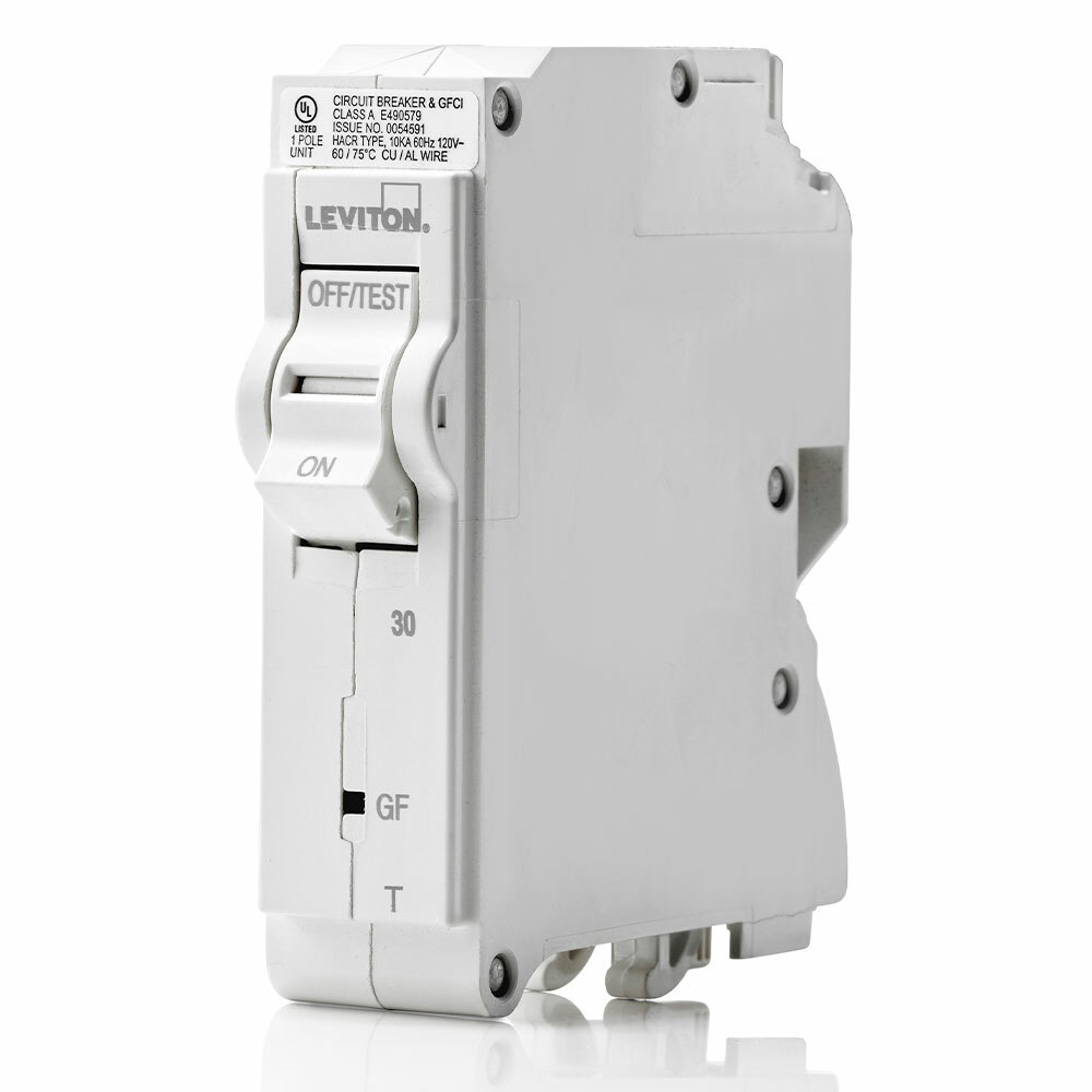 TM BRANCH CIRCUIT BREAKER GFCI 1-POLE 30A 120V. 10KA INTERRUPT RATING. W/ INSTRUCTION SHEET