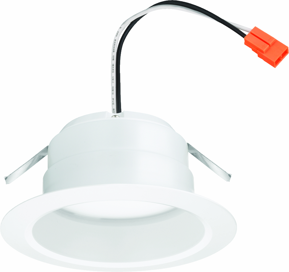 This Lithonia Lighting 4-inch LED recessed module with smooth trim is perfect for illuminating a variety of environments. Utilizing friction clip retention, the economical E-Series LED downlight fits most manufacturers 4 in. recessed can-style housings. Ideal for retrofitting and new construction in a wide variety of residential and light commercial settings such as multi-family residences, retail shops and offices.