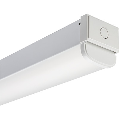 Commercial linear strip, 48'' long, 5,000 nominal lumens, Standard efficiency, Round Diffuse Lens, 120V-277V, Generic driver 0-10V dimming, 3500K, 80 color rendering index, White finish, SKU - 262N0P