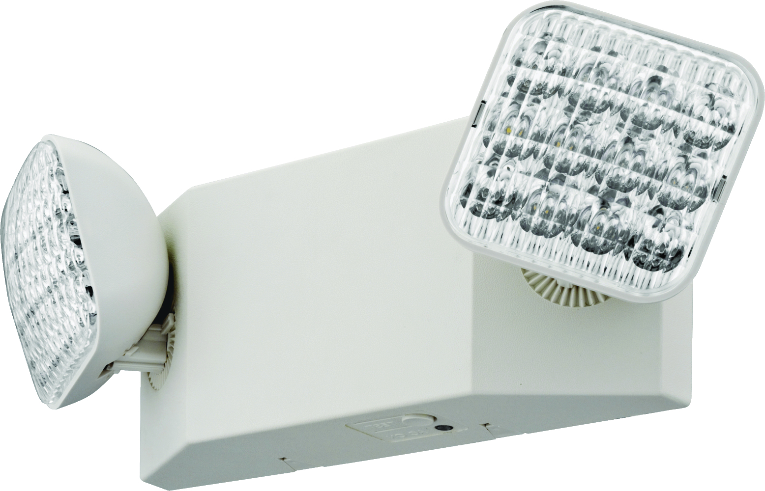 The EU2C by Lithonia Lighting is a dual lamp head LED emergency light. Certified Title 20 for small battery charger systems, the EU2C provides emergency lighting while saving energy. It is ideal for lighting the path-of-egress in applications such as stairways, hallways and other small spaces at lower mounting heights.