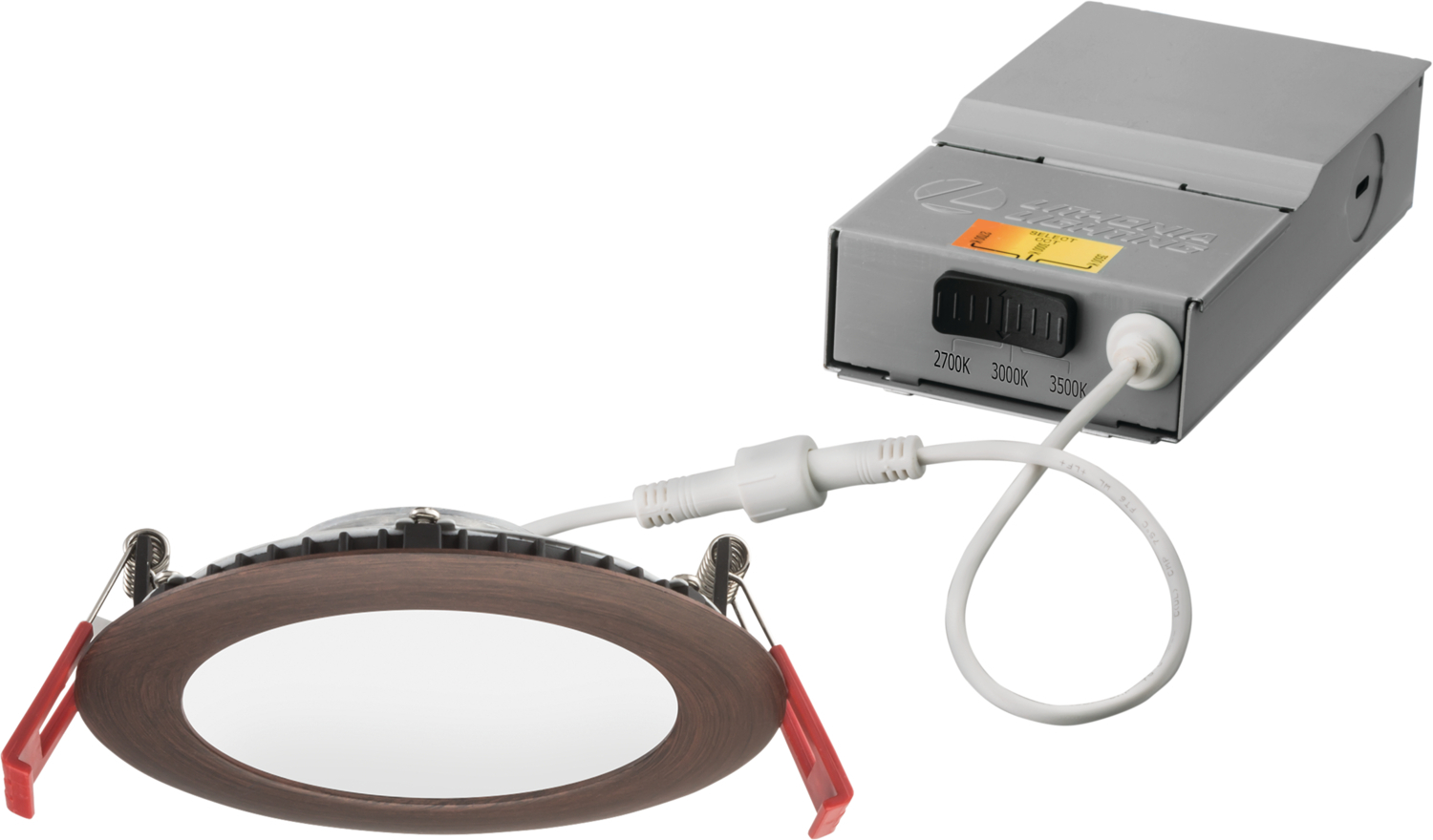 4'' wafer-thin LED downlight, LED, Switchable White, 90 CRI, Oil-rubbed bronze finish (Track), SKU - 264T2R