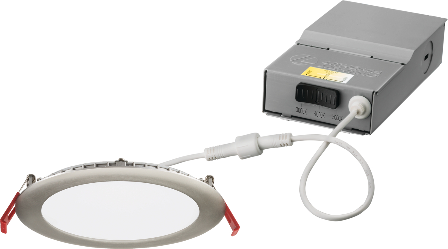 6'' wafer-thin LED downlight, LED, Switchable White, 90 CRI, Brushed nickel, SKU - 264T4K