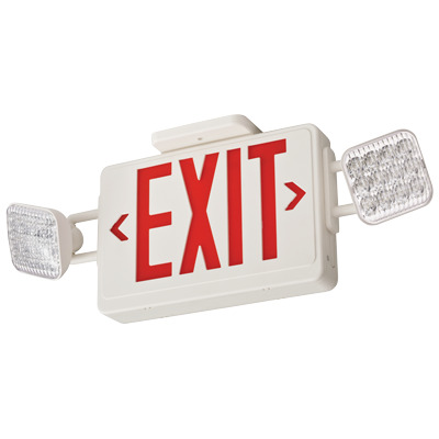 The Lithonia Lighting Basics ECRG, is a combination of exit and emergency lighting. The ECRG is ideal for safely illuminating the path of egress above-the-door in small spaces at lower mounting heights while providing 90 minutes of emergency power. Contains ability to switch between red and green letters.